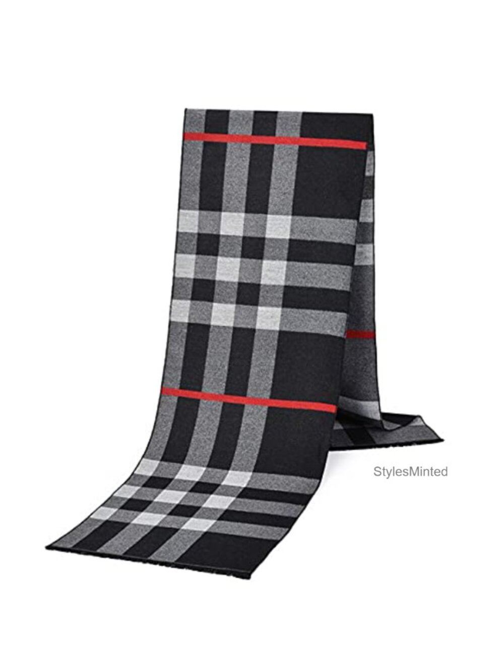 Super Soft Classic Winter Scarf Plush Checkered Acrylic Blend
